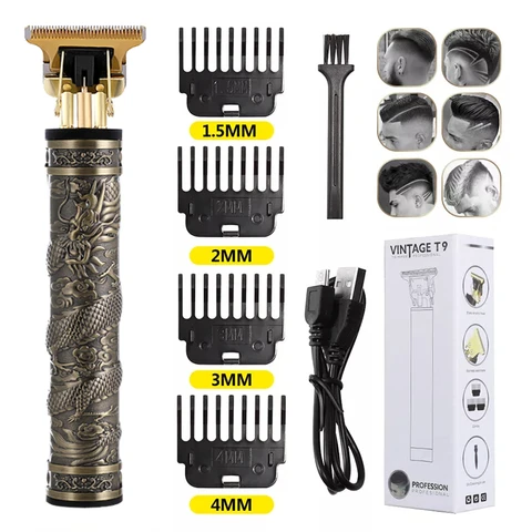 direct sales T9 dragon and phoenix Buddha head hair clipper electric clipper razor retro oil head fader