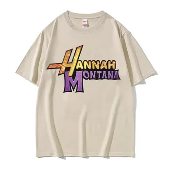 Summer Hannah Montana Logo T Shirt Men Women Casual Short Sleeve Tee Shirt Unisex Fashion Aesthetic Trend Y2K T-shirt Streetwear 1