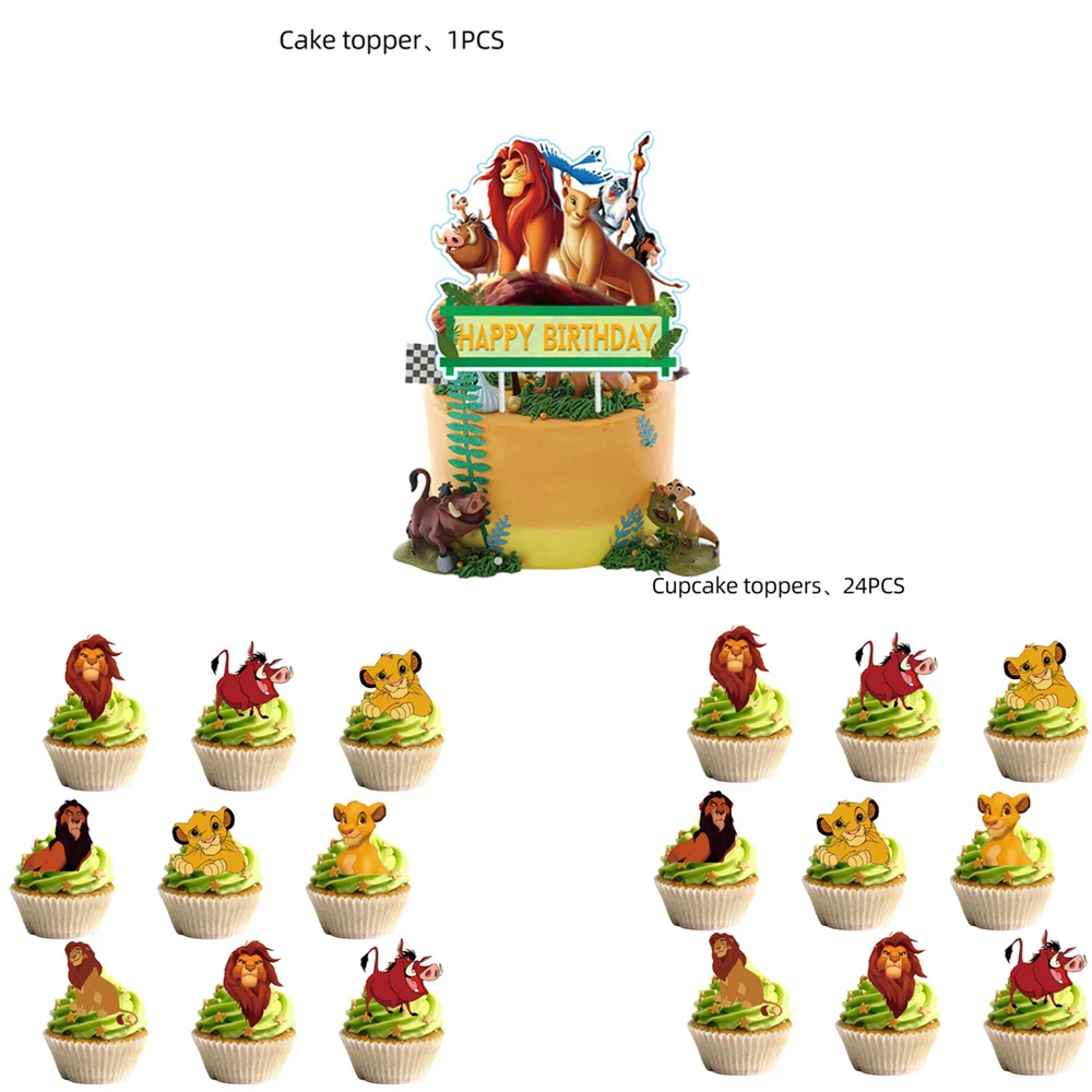 Décorations De Fête D'anniversaire Le Roi Lion Simba, Garniture De Gâteau, Décoration De Cupcake Pour Enfants Garçons Filles, Fournitures De Réception-cadeau Pour Bébé