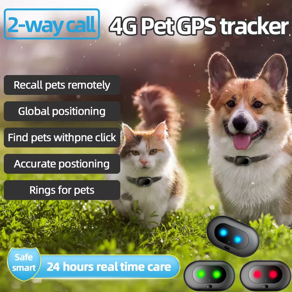 4G GPS Pet Tracker Voice Monitor Pet Dog Cats Gps Anti Loss Mini Tracker IP67 Waterproof GPS Locator Free APP Electronic Fence