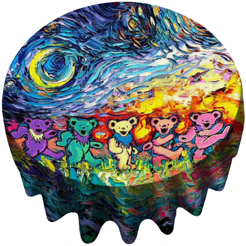 

Psychedelic Art Life Is A Journey Pop Surrealism Morning Dew Grateful Dead Round Tablecloth By Ho Me Lili For Tabletop Decor