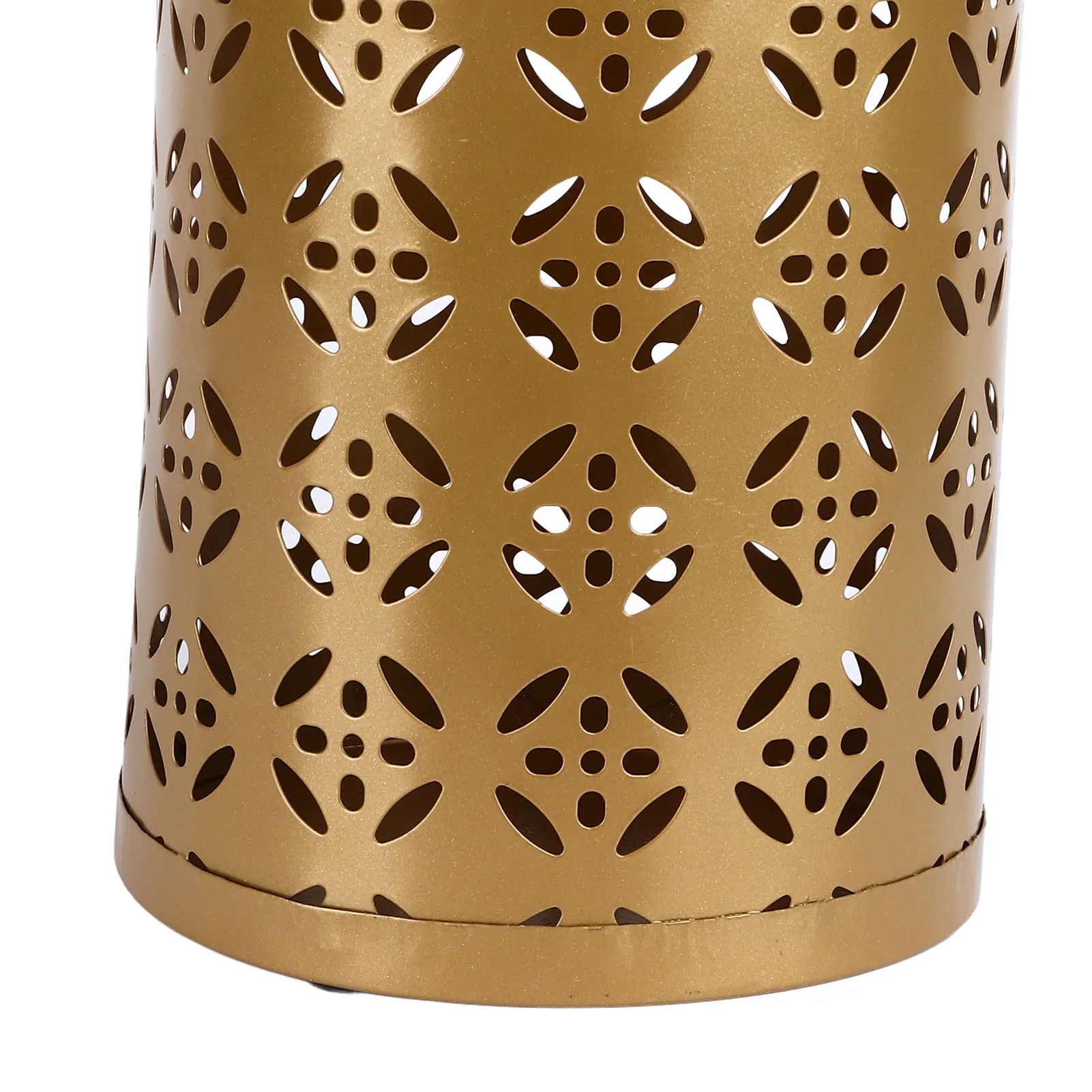 ZK20 Umbrella Holder Round Rust Proof Stylish Hollow Copper Pattern Metal Umbrella Holder Bin for Home Entryway Gold