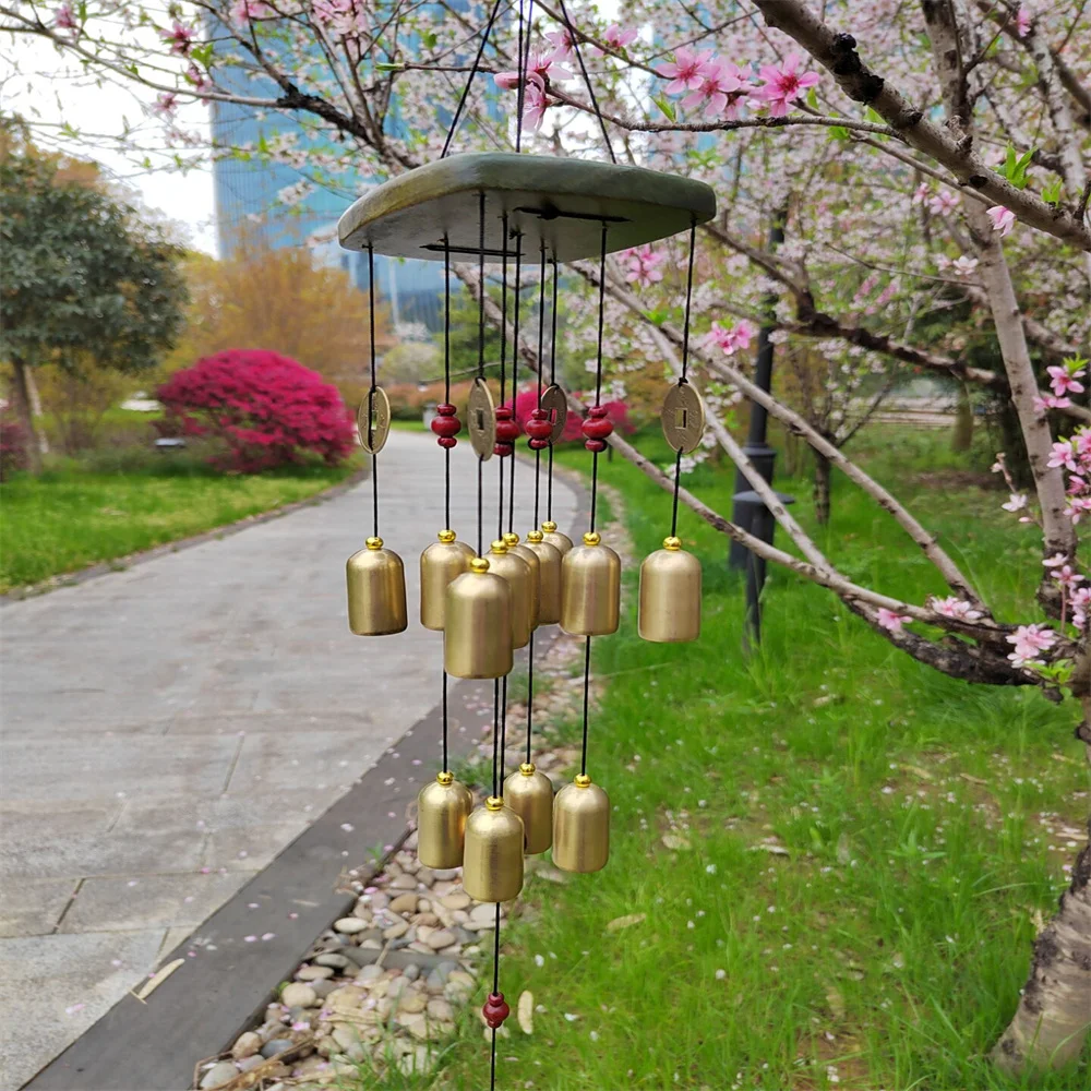 

Copper Money Wind Chime Pendant Balcony Outdoor Yard Garden Home Decoration For Home Metal Large Wind Chimes Bells Tubes