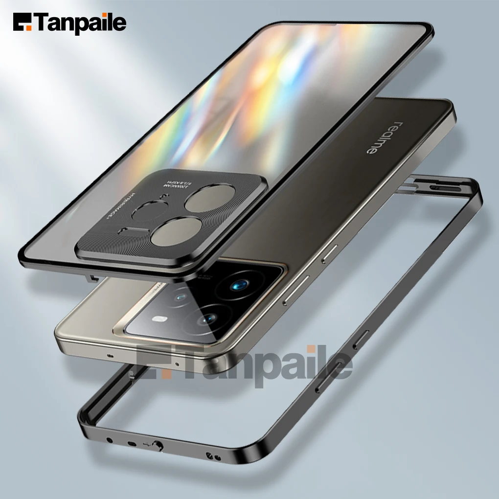 Premium Aluminum Metal Bumper Case with Tempered Glass Protector