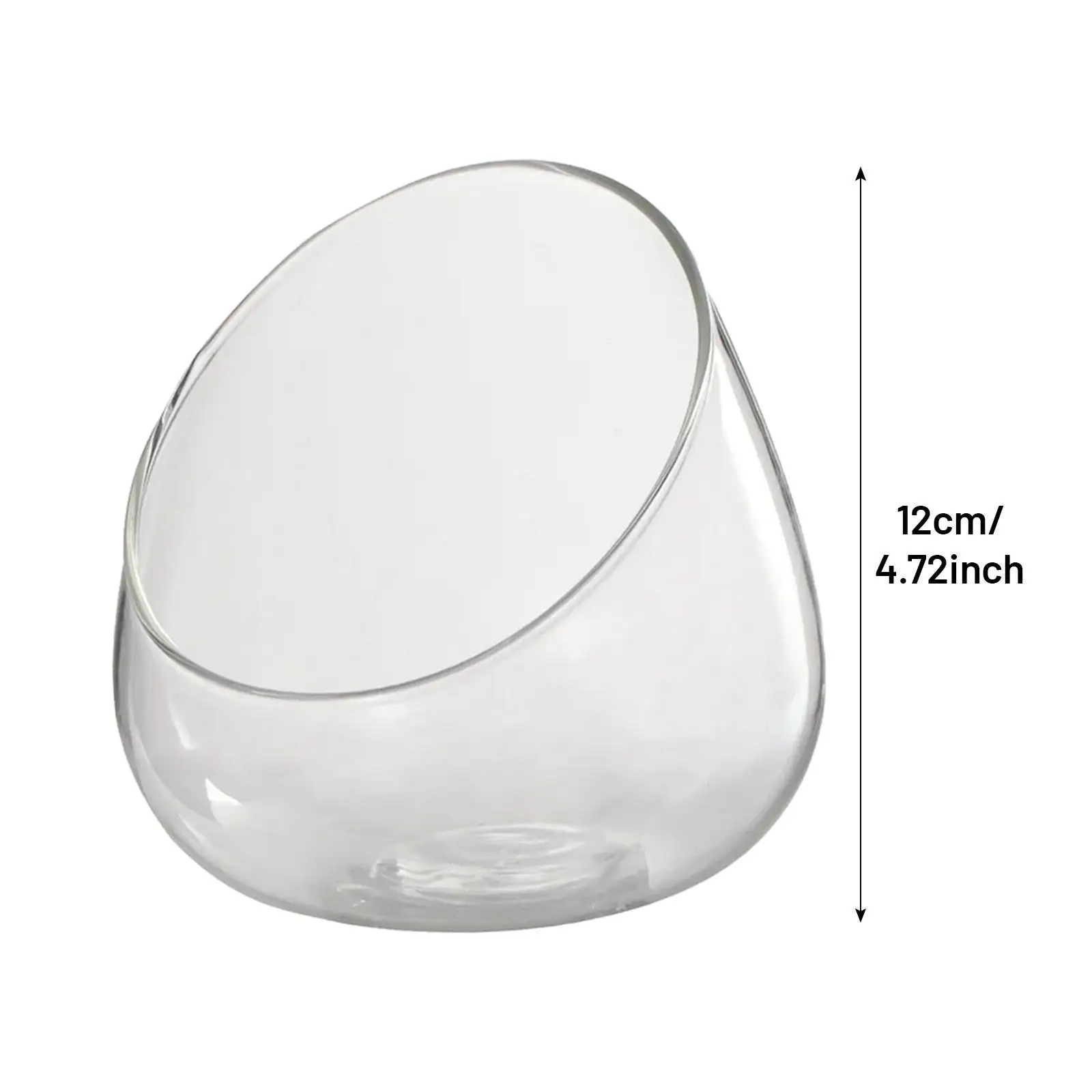 Slant Cut Bowl Glass Vase Plant Vase Micro Landscaping Container Mini Candy Bowl Jar Glass Terrarium Bowl for Decoration
