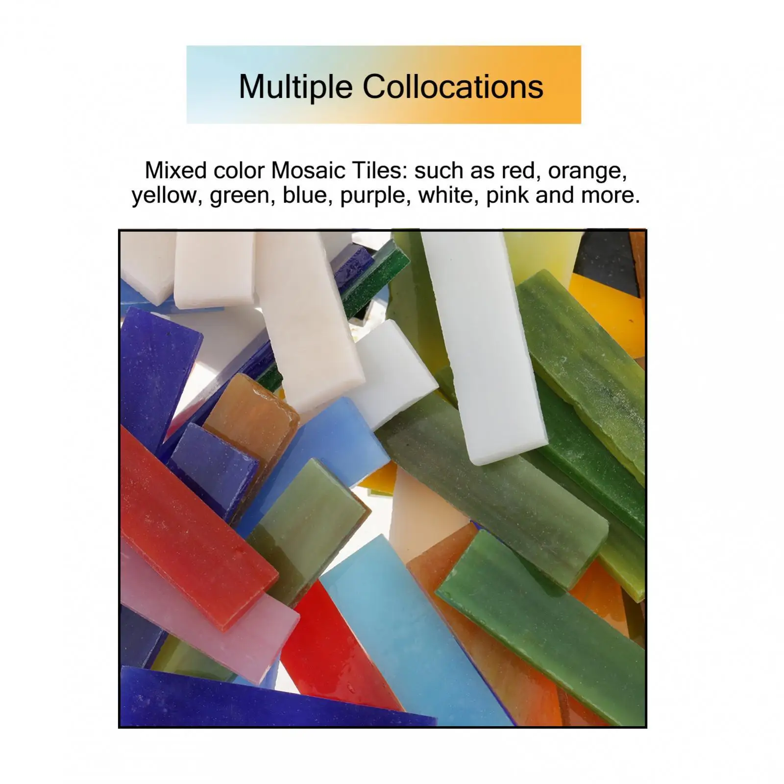 2x 70 Pieces Rectangle Shape Different Colors Glass Pieces Mosaic Tiles