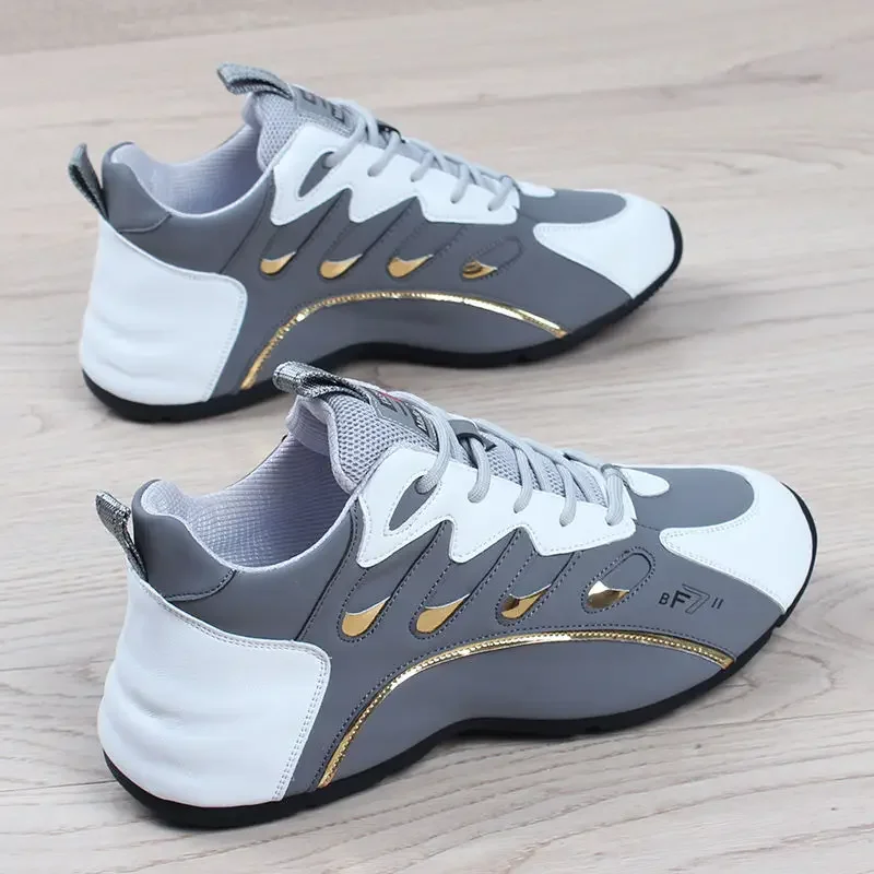 Women's Breathable Leather Fashion Trainers Comfortable Running_voghion.com