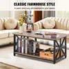40" Farmhouse Coffee Table, Rectangle Coffee Table with Open Storage Compartment 2