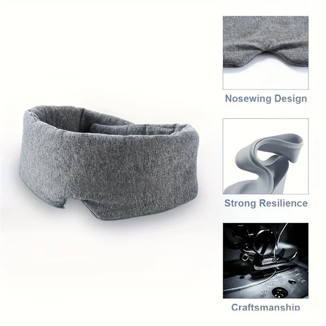 1 maschera per dormire, traspirante e che riduce la pressione, morbida maschera da viaggio portatile, pausa pranzo, copertura per gli occhi 5