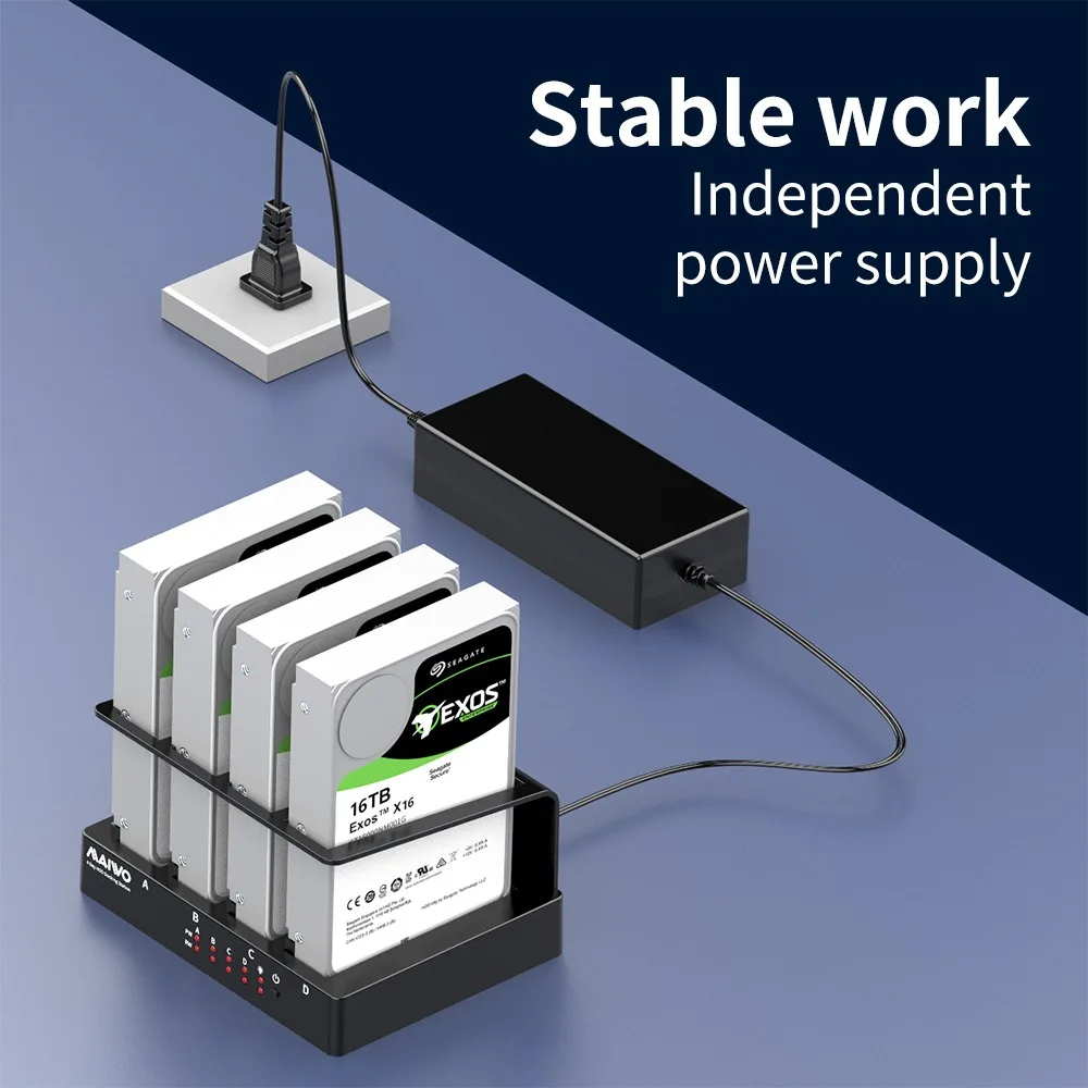 Hard Drive Enclosure 4 Bay Sata to USB 3.0 External Multi-Bay 2.5&3.5 Inch HDD SDD Docking Station Hard Disk Box For Pc