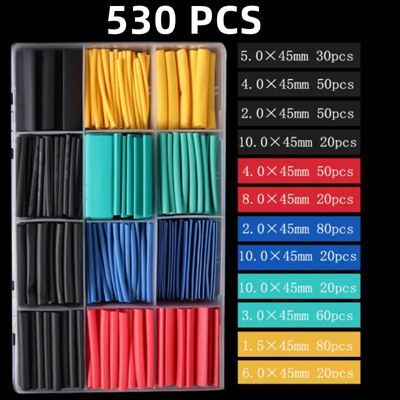 2:1,Heat Shrink Tubing,127-850 PCS,Insulated Polyolefin Sheathed,Electronic DIY Kit,Electrical Connection Tubing,Cable Sleeves image 14