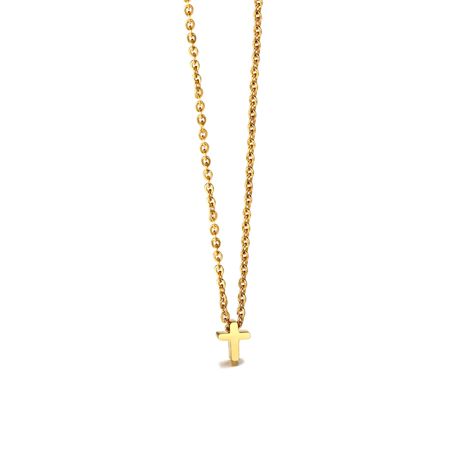 Zilveren goldplated armband met kruis | -NL