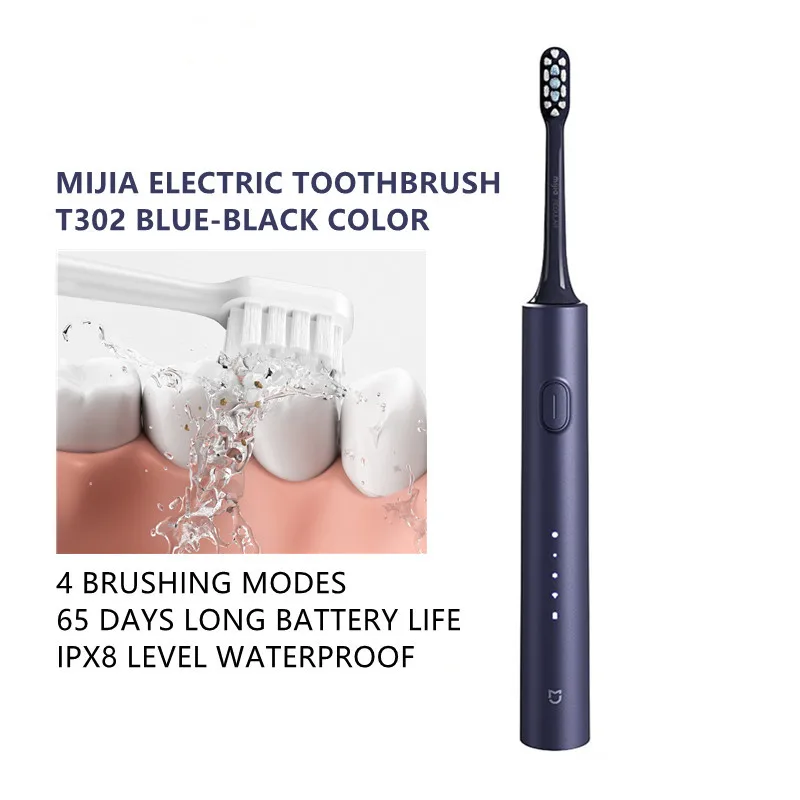 

Зубная щетка YOUPIN Mijia T302 электрическая Звуковая, 3 цвета, 4 насадки, IPX8, 360 °