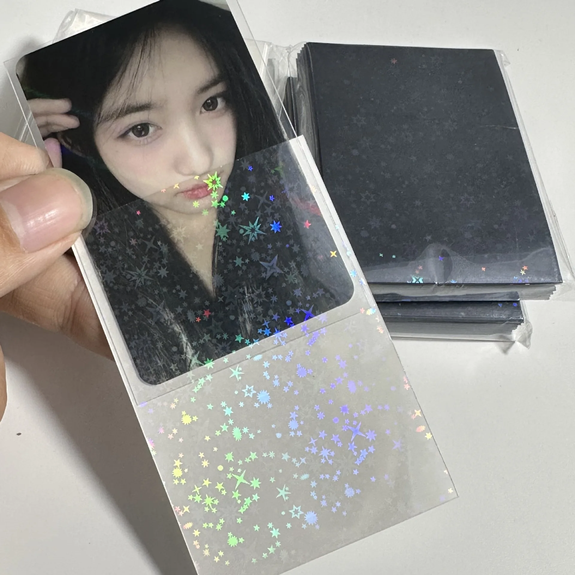 Kpop Card Sleeves 61x91mm 20C Star Bling Holder Holo Postcards Top Load Films Photocard Game Cards Protector 50pcs card holder,card protector,idol card protector,photo card holder,postcard holder
