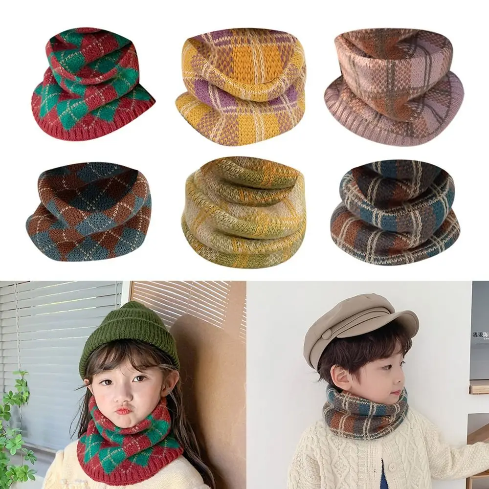 Thickened Baby Thermal Neck Warmer Elastic Soft Boys Girls Knitted Scarf Windproof Coldproof Ski Snowing Scarf Autumn Winter