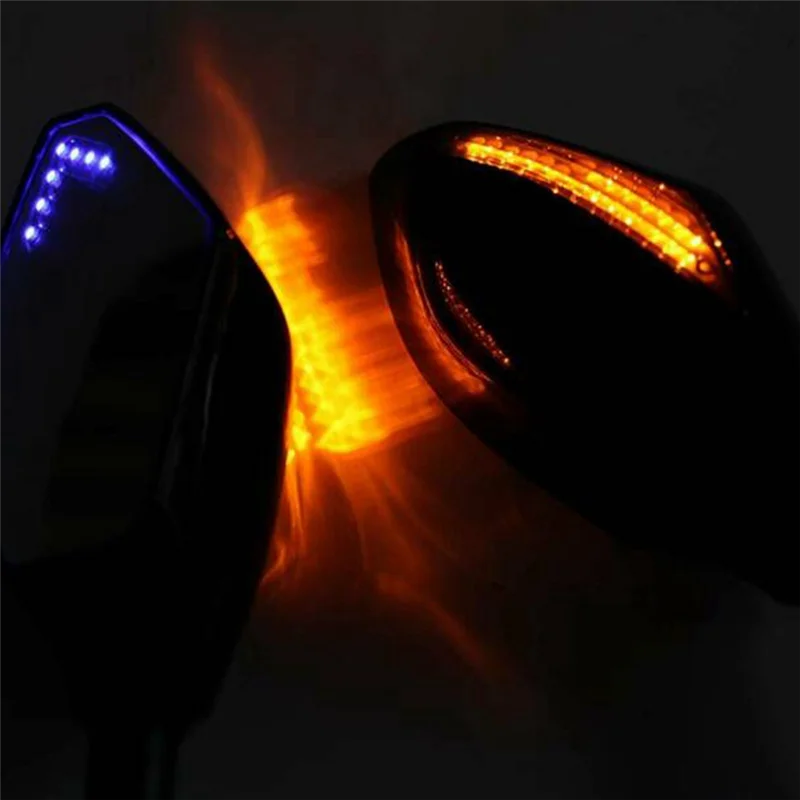 HOES-1Pair 오토바이 LED 백미러 라이트 Yamaha YZF R1 R6 FZ1 FZ6 600R R3 LED 반전 미러 액세서리