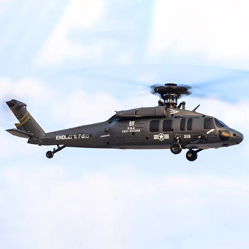 JJRC U9901 6CH RC 헬리콥터 UH-60L 브러시리스 모터 고도 유지 광학 흐름 원키 이륙 3D 롤 비행기 모델 자동차 장난감
