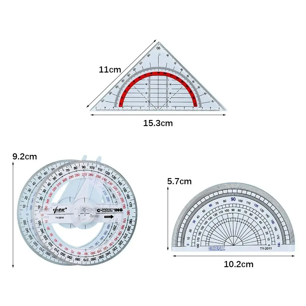 Drawing ruler geometry set 1PC Rotary multi-function geometric drawing ruler protractor learning measuring tool creative stationery school office supplies