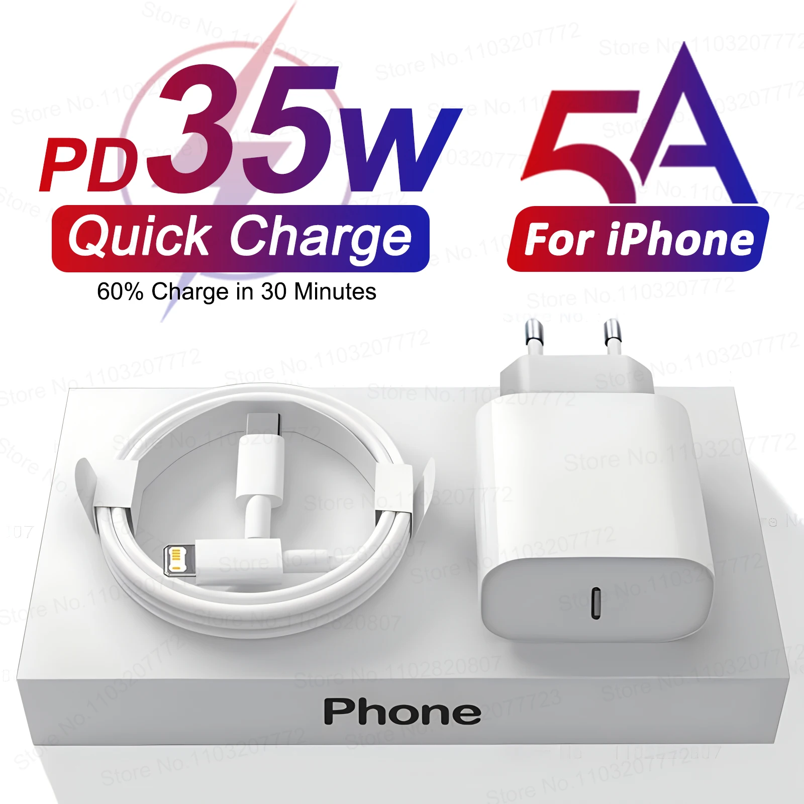 PD 35W Type C Cable Fast Charging For iPhone 11 12 13 14 Pro Max