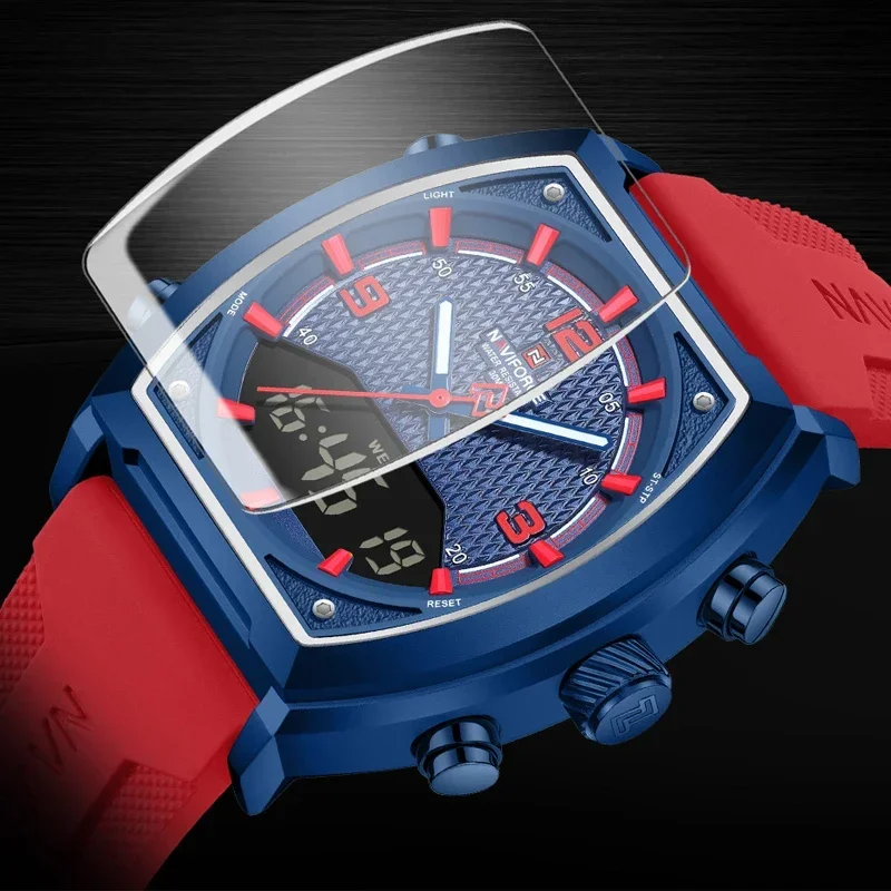 NAVIFORCE Men's Military Sports Watch - Dual Time Display, Water Resistant Outdoors Wristwatch