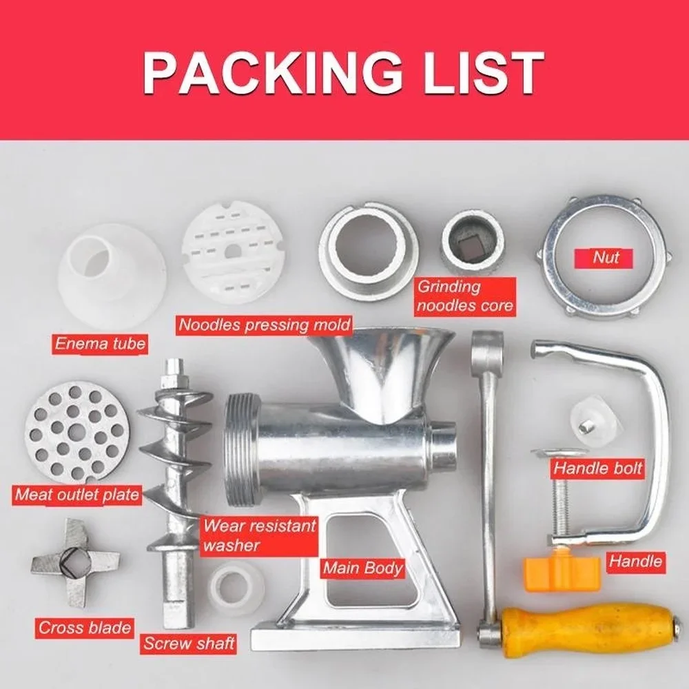 Aluminium Alloy Hand Operate Manual Meat Grinder Sausage Beef Mincer Crank & Tabletop Clamp Kitchen Home Tool meat grinder food grinder attachments