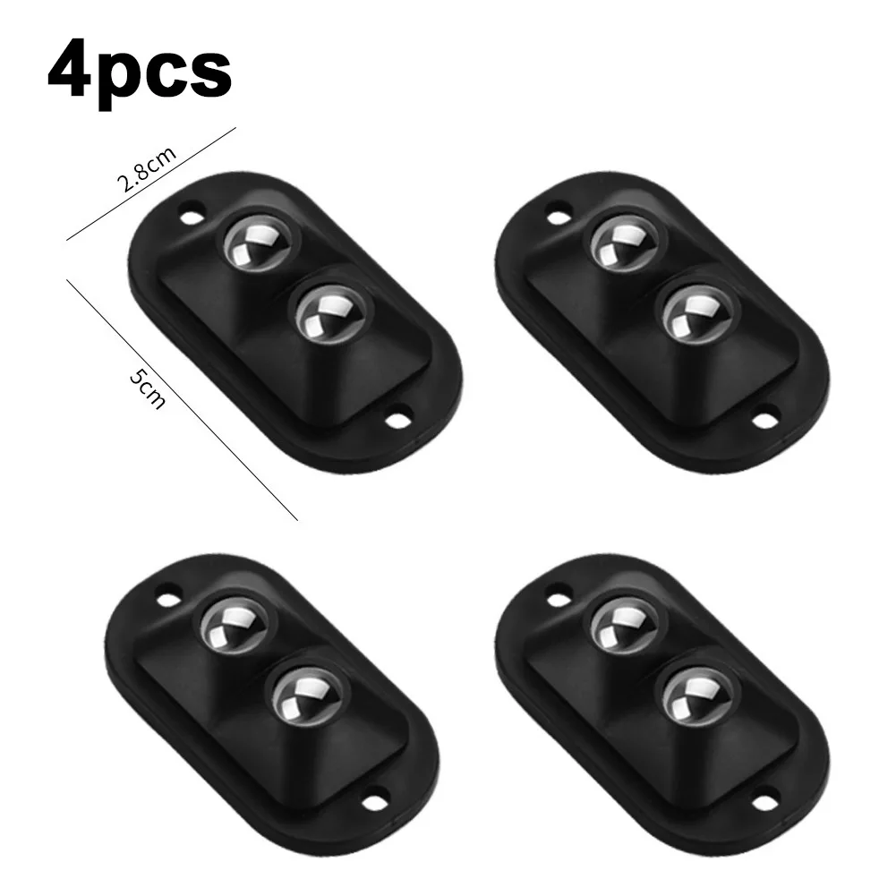 

4PCS Universal Wheel 360°Rotation Pulley Self Adhesive Caster Stainless Steel Mini Swivel Wheels For Furniture Cabinet Trash Can