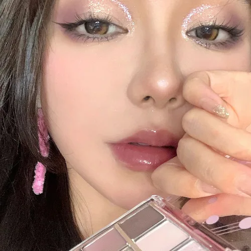 아이섀도우 팔레트, 아이리스 퍼플 글리터, 펄리 아이섀도우 팔레트, 한국 샤이니 아이섀도우, 매력적인 아이 메이크업, 9 색 패션 2