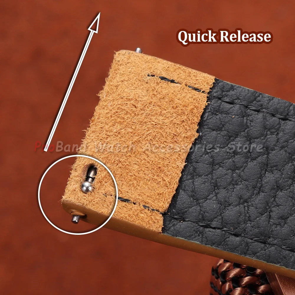 Premium Suede Leather Quick Release Watch Strap - Grey, Blue, Black, Brown