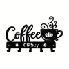 Coffee Bar Decor Rustic Metal Wall Art with Coffee Mug Sign and Hooks Coffee Shops and Homes Featuring a Stylish Coffee Bar Sign 3