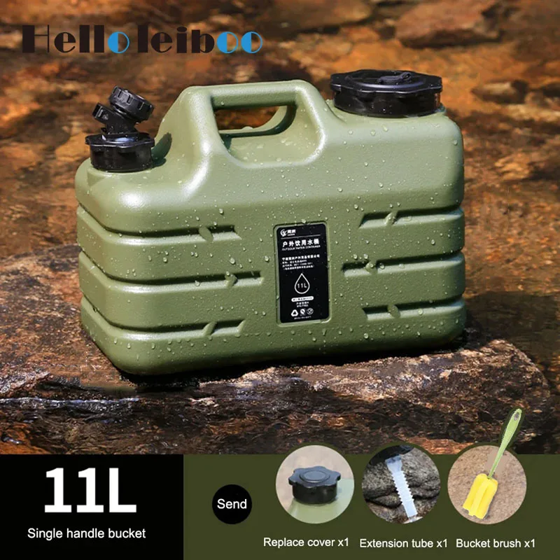 11L Outdoor Water Bucket Portable Tank Container with Faucet for Camping