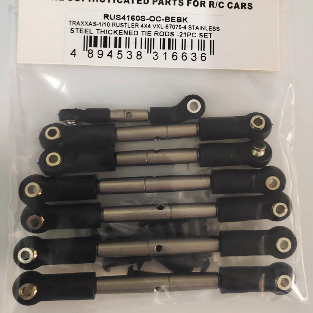 GPM Maillons de Cambrure Métal pour Traxxas 1/10 4X4 VXL (Noir)