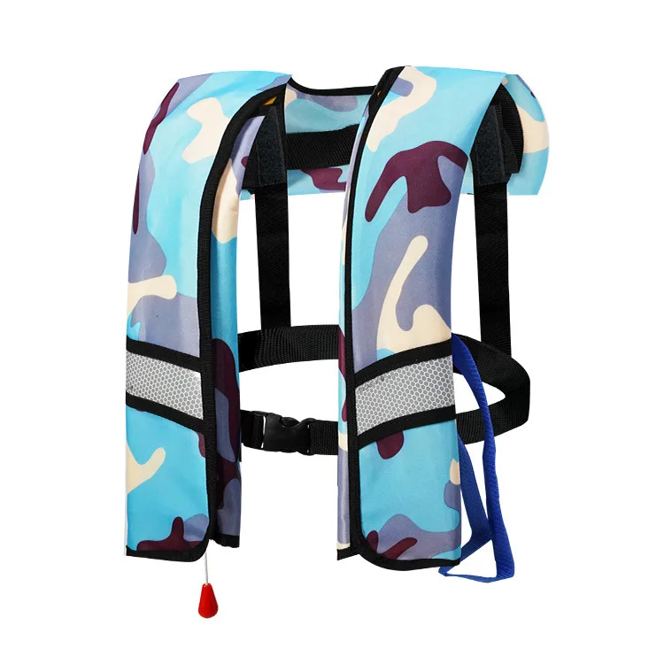 Reflective automatic inflatable life jacket big buoyancy Fast water emergency rescue work vest 150N adult fishing vest