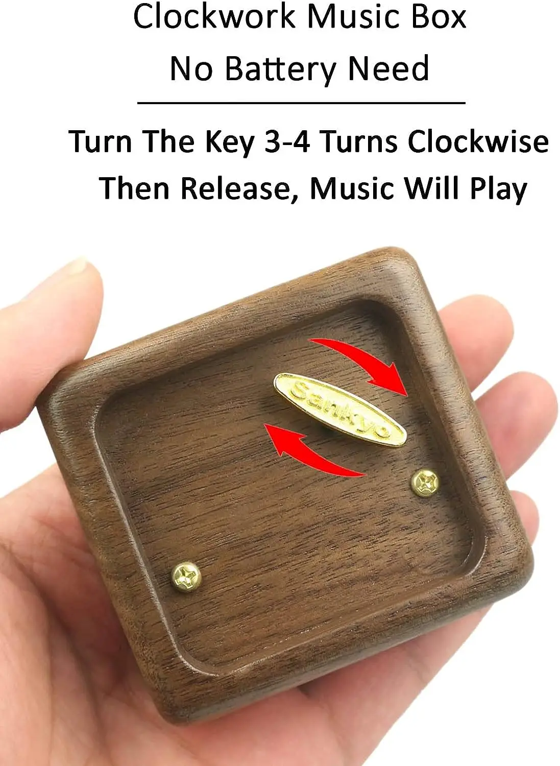 SOFTALK Coldplay-yellow Solid Wood walnut Theme Music Box Birthday Christmas Valentine's Day Gifts For Girlfriend