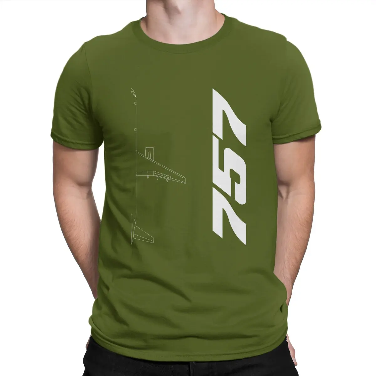 thumbnail image 1 of Camiseta Boeing 757 de algodón para hombre, divertida camiseta de cuello redondo para amantes de los aviones, ropa de manga corta, idea de regalo, 1 of 7
