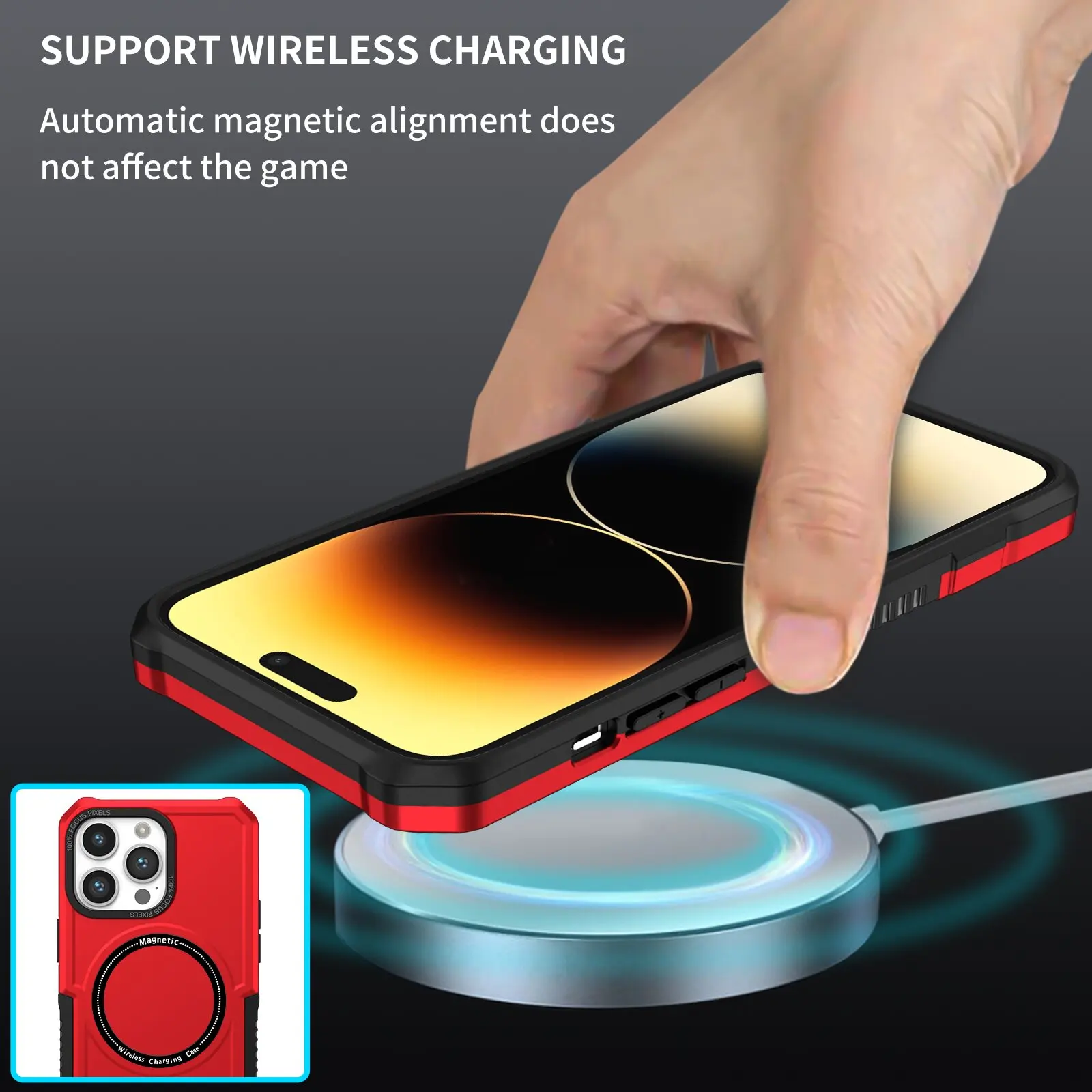 For IPhone 14 13 12 11 Pro Max Magsafe Wireless Charging Phone Cover Case Shockproof Armor Phone Cover for Iphone14 Plus