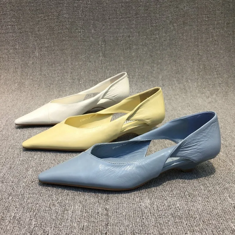 Scarpe per donna 2024 comode calzature estive da donna mocassini blu tacco basso elegante punta a punta alta qualità popolare giovane