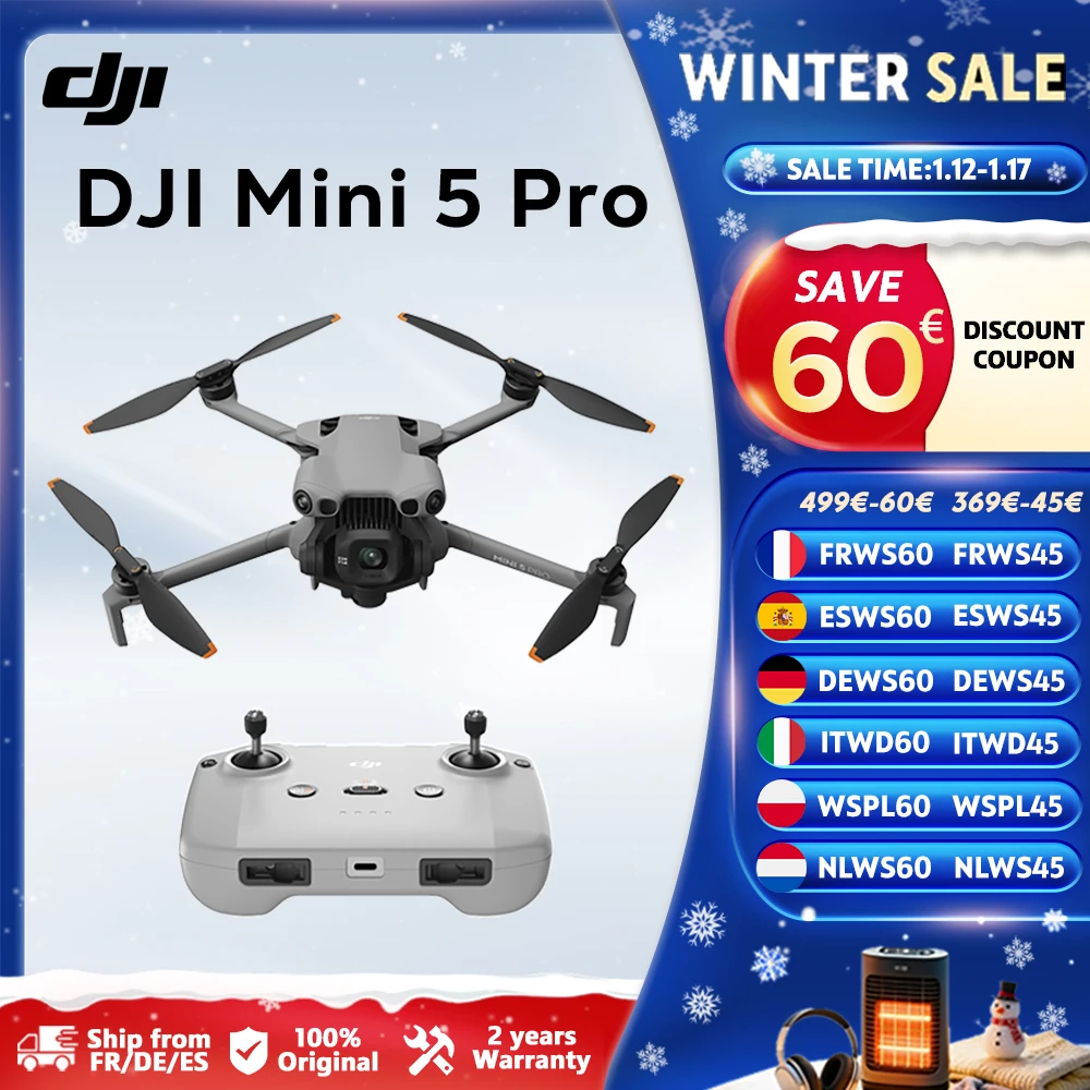 DJI Mini 5 Pro Ultralekki i łatwy w obsłudze dron z kamerą z EU za $706.53 / ~2611zł
