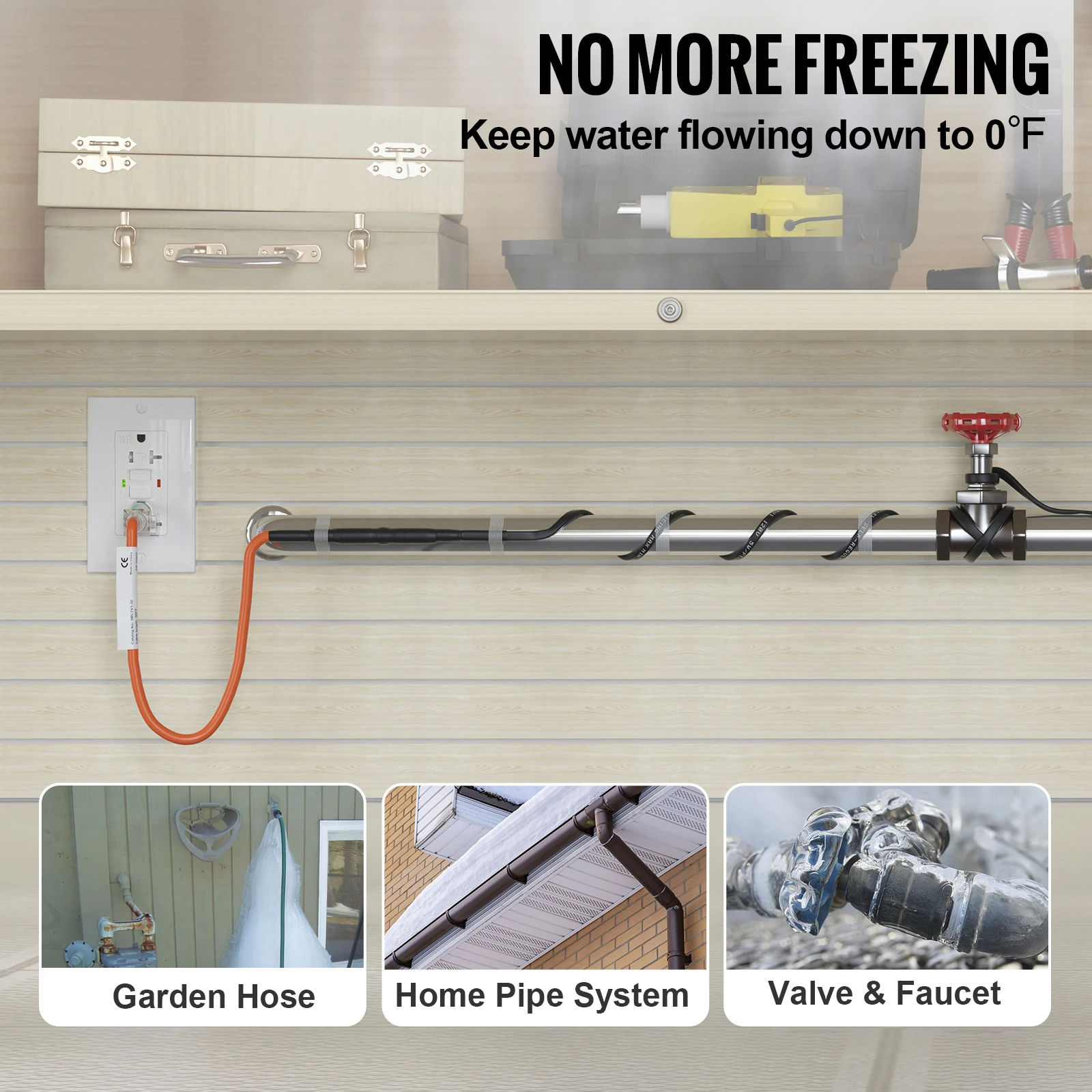 Self Regulating Pipe Heating Cable for Water Pipe Freeze Protection
