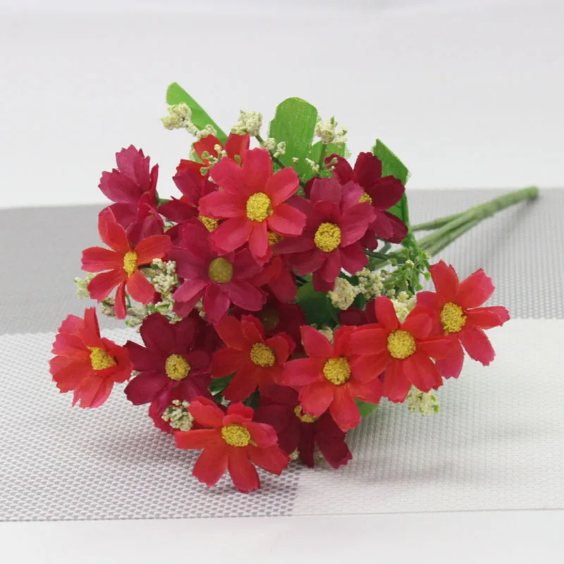 High-Quality Daisy Silk Flower Bouquet for Elegant Home and Wedding Décor
