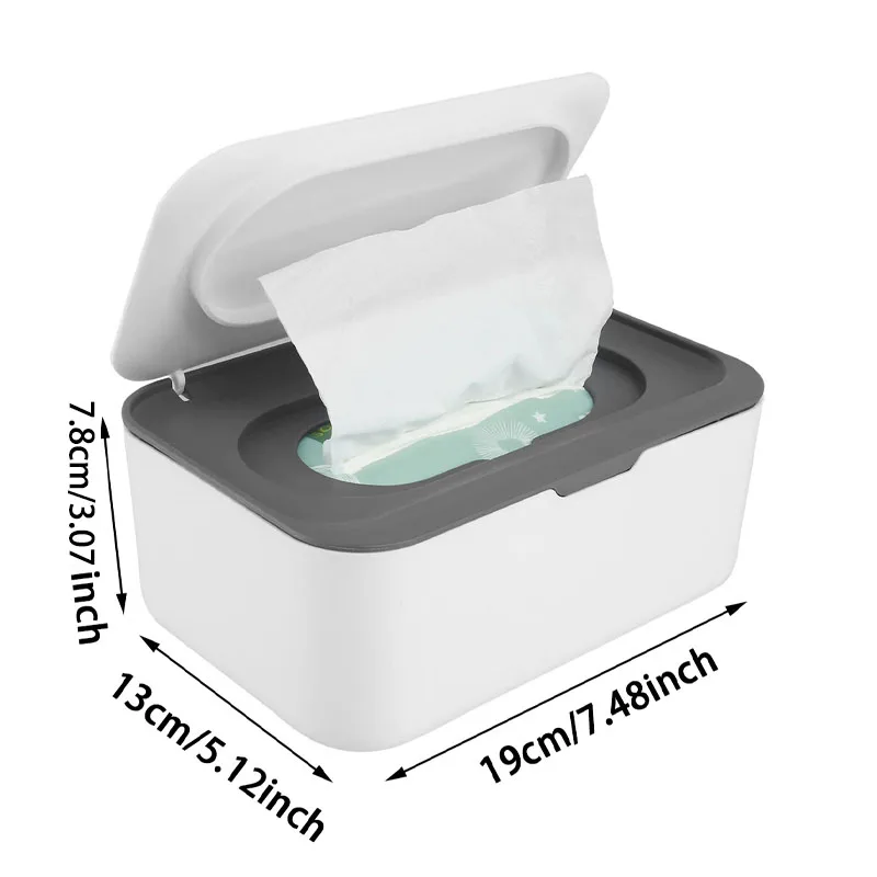 Dispenser per salviette, contenitore antipolvere per salviette con coperchio, porta salviette multifunzionale per neonati, contenitore sigillato di grande capacità - immagine 5