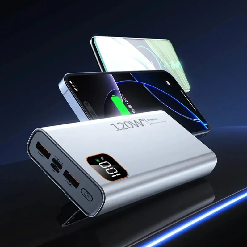 200000mAh 120W Super Fast Charging Power Bank High Capacity Powerbank Portable Battery Charger For iPhone Samsung Huawei Xiaomi 6