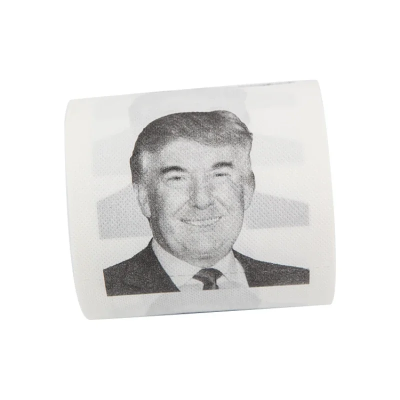 Humorous Donald Trump Printed Bathroom Toilet Paper Pure Wood Pulp Non-Fading Soft Creative Funny Design Eco-Friendly Roll Paper