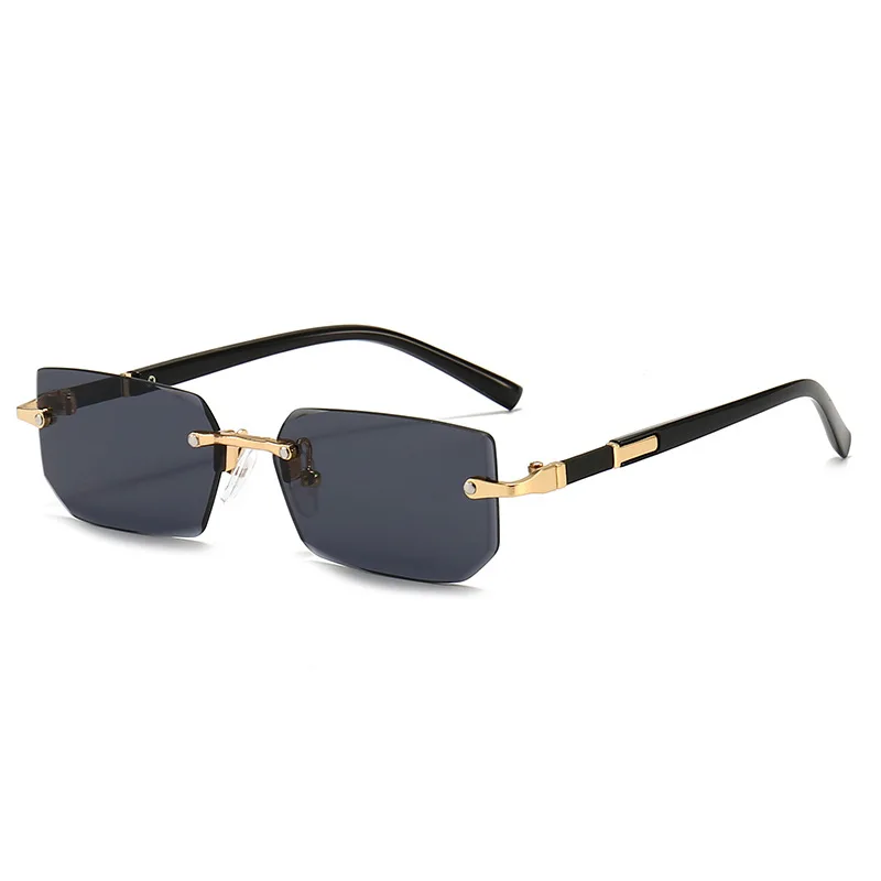 Stylish Rimless Unisex Square Sunglasses - Classic Summer Travel Shades