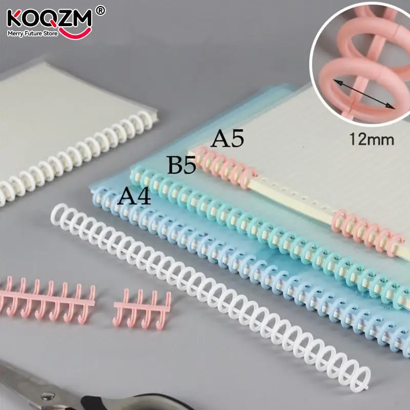 1pc Plastic 30-Hole Loose Leaf Binders Ring Binding Spines Combs 85 Sheets Capacity for DIY Paper Notebook Album