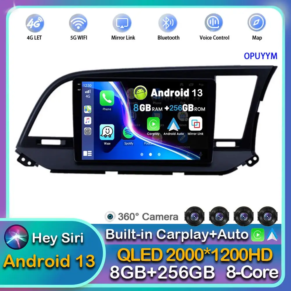 

Автомагнитола для Hyundai Elantra 6 RHD 2015 2016 2017 2018, Android 13