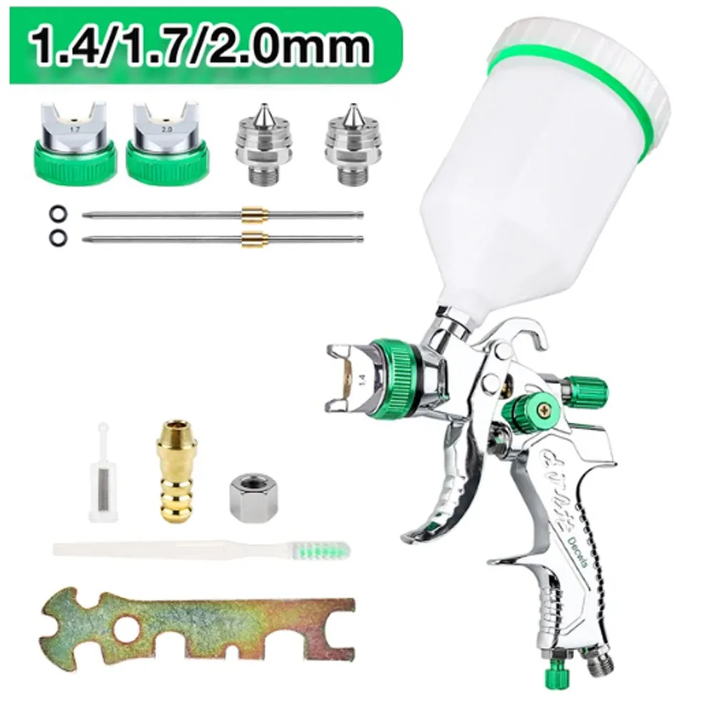 

Professional HVLP Spray Gun 1.4/1.7/2.0/2.5mm Steel Nozzle Gravity Spray Gun DIY Spray Paint Kit Home Car Paint Spray Gun Tools