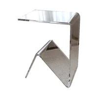 Table basse moderne minimaliste en acrylique transparent, table de chevet transparente pour salon, chambre à coucher, petite table d'angle pour canapé 5