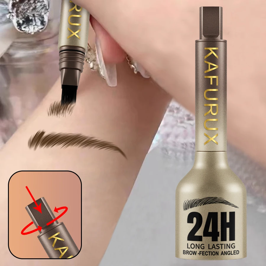 3D Dye Eyebrow Pencil Hairling Anti-smudge Waterproof Long Lasting Black Brown Large Brush Natural Wild Eyebrow Enhancers Cream 6