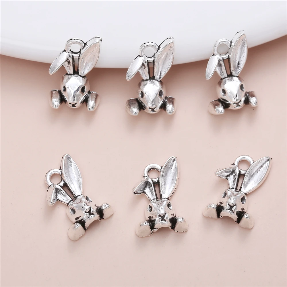 

20PCS Delicate Lovly Cartoon Rabbit Accessories Charm for Women's Personalized DIY Jewelry Making Pendant Necklace