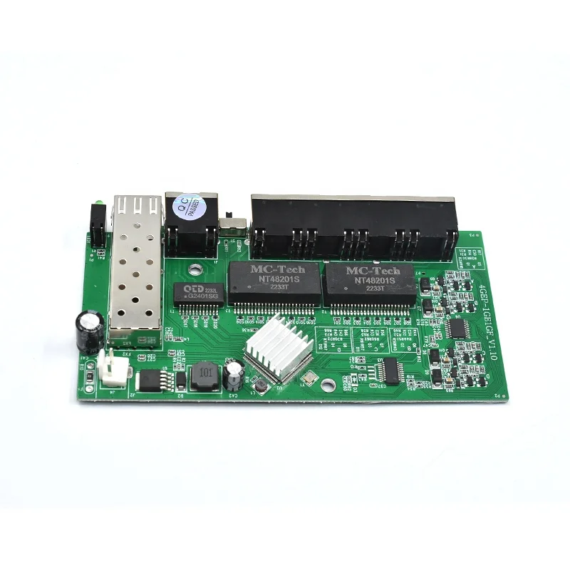 6-Port Gigabit Desktop POE Switch with 4-Port PoE +1Giga Uplink+1Giga SFP Fiber Switch POE PCBA, 65W IEEE802.3af/at